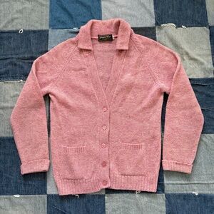vintage windsor house 100% wool sweater cardigan pink M